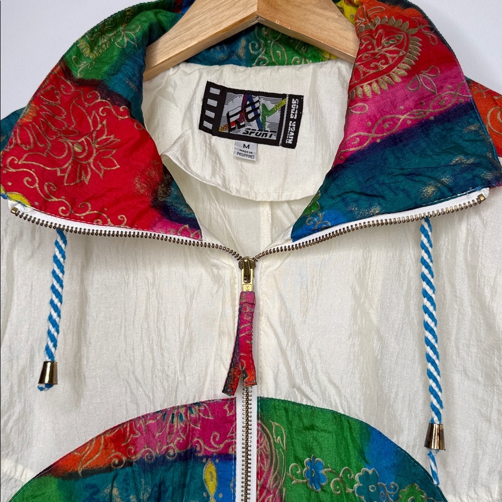 River’s Edge sport vintage 90s windbreaker jacket art multi color size medium - Picture 3 of 6